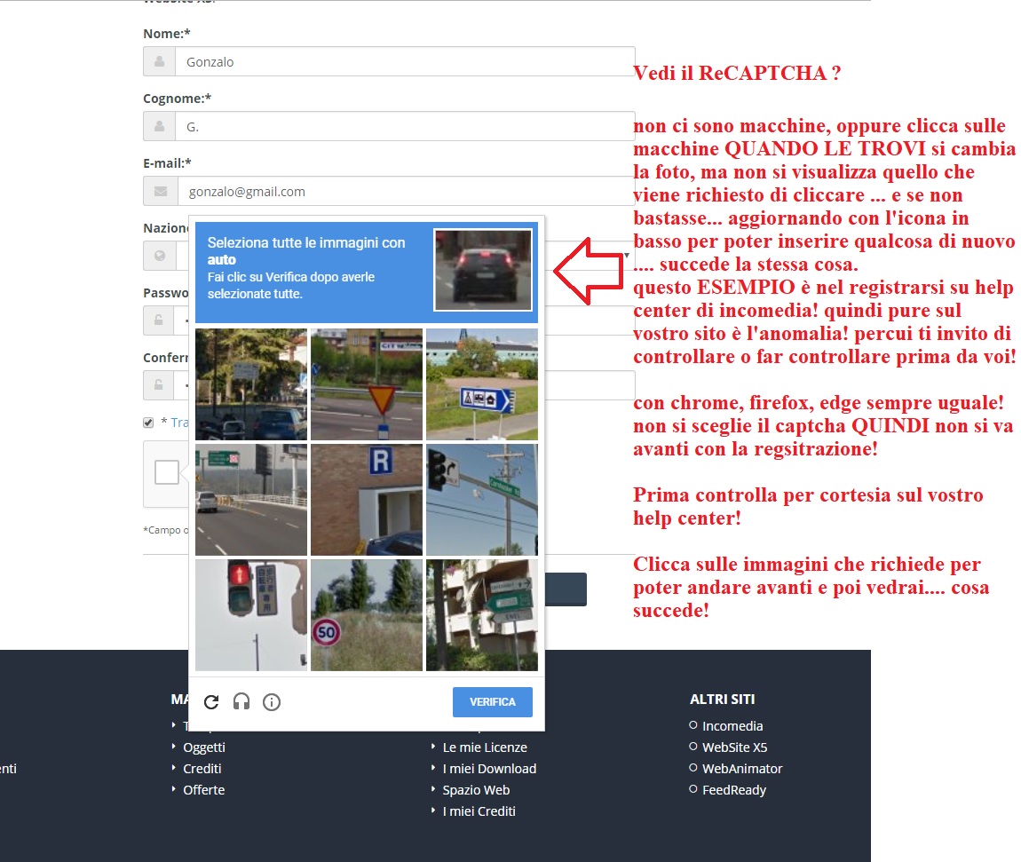 ReCAPTCHA don't work on WebsiteX5 ! ...ha smesso di funzionare, su WebisteX5